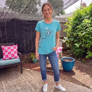 Kavio Turquoise Graphic Tee, Venice Beach With Wrap Around Graphics